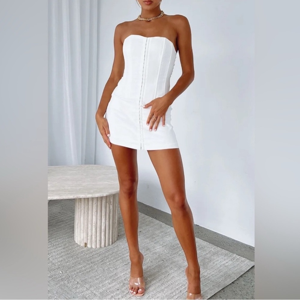 WHITE FOX BOUTIQUE tunnel vision corset mini dress size small NEW